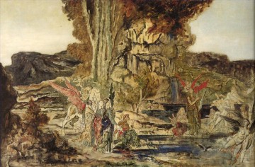  gustav lienzo - las pierides Simbolismo bíblico mitológico Gustave Moreau
